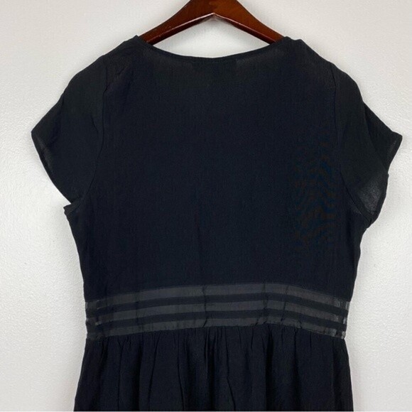 Lulu's Funky Fresh Sheer Mesh Detail Short Sleeve Mini Dress Black Size M - Picture 6 of 10